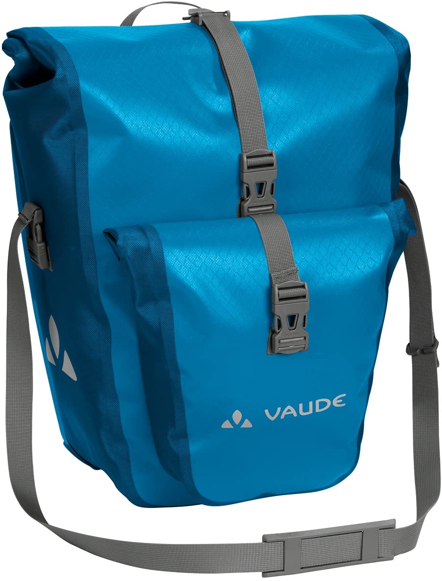 VAUDE Fahrradtasche für Gepäckträger Aqua Back Plus Single 1 x 25 L in blau, Hinterradtasche wasserdicht, Fahrrad Gepäckträgertasche hinten, einfache Befestigung – Made in Germany