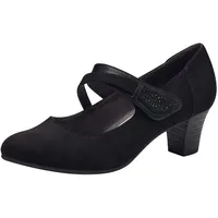 Jana Damen Pumps mit Riemen Mary Jane Vegan, Schwarz