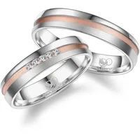 Verlobungsring MARRYA "Silber Ringe Trauringe Eheringe Partnerringe" Fingerringe Gr. 62, Silber 925 (Sterlingsilber), rosegold (damen ring - silber rosé) Damen