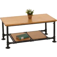 MCW Couchtisch MCW-N27, Wohnzimmertisch Tisch Sofatisch Beistelltisch, Industrial Massiv-Holz