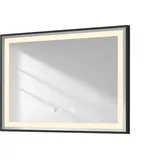 EMKE Emke, - Badspiegel mit Beleuchtung 70x50cm Badspiegel Schwarzer Rand LED Badezimmerspiegel mit Touch,