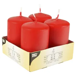 PAPSTAR Stumpenkerzen 8 cm rot