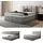 Trada Boxspringbett 140 x 200 mit Bettkasten Grau - Grau