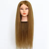 Neverland 26-Zoll-Frisierkopf, 90% Echthaar, Übungskopf für Auszubildende im Friseurhandhandwerk, mit Halterung, blond, 66 cm