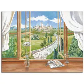 Artland Wandbild »Fenster zur Toskana«, Fensterblick, (1 St.), als Alubild, Outdoorbild, Leinwandbild in verschied. Größen, grün