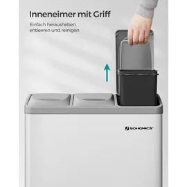 Songmics Mülleimer Küche 3 x 8 L, kleine Kapazität