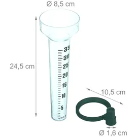 Relaxdays Regenmesser 2er Set Transparent/Grün