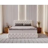 Kaiser Möbel Chesterfield-Kontinentalbett Luxury Stoff Royal Velvet Perle 120x200 cm - Weiß