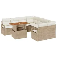 VidaXL Garten Essgruppe mit Kissen Beige Creme 3349693