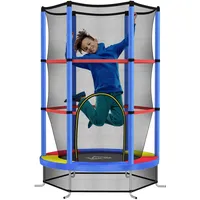 Homcom Kindertrampolin, Ø140 cm Trampolin für Kinder mit Sicherheitsnetz,