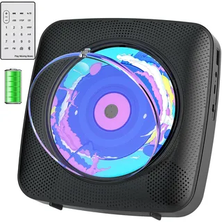 Radio mit CD Player Kinder: Kegaudio Tragbarer CD Players Tragbar mit Bluetooth Lautsprecher Frontanzeige Fernbedienung Unterstützung Timer USB-Wiedergabe AUX-Wiedergabe Schwarz