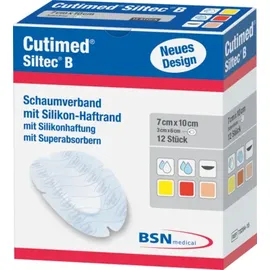 BSN Medical Cutimed Siltec B Schaumverband oval 10 x 7 cm 12 St.