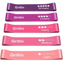 Gritin Fitnessbänder Set 5er Schwarz