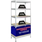 Proregal Schwerlastregal Rivet HxBxT 180 x 90 x 45 cm Fachlast 250 kg Innovatives Stecksystem Verzinkt