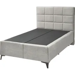 Boxspringbett ED EXCITING DESIGN "Navarra", silber, B:143cm L:210cm, 100% Polyester, Komplettbetten, wahlweise mit Matratze