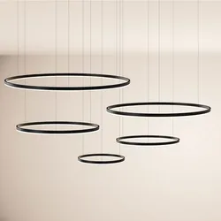 s.luce LED 5er-Ring Hängeleuchten Kombination Exzentrisch