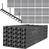 Rasenkante, aus Kunststoff, Pflasterkante, 58 mm, Schwarz, 50 Stück - Kadax