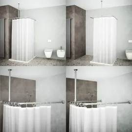 Aquabad Duschvorhangstange 90 x 175 cm Chrom