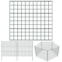 Lospitch Teichzaun Gartenzaun,Zaun Teich 22 tlg 10 Zaunelemente und 12 Befestigungsstäben,Gartenzaun Metall,steckzaun,Freigehege, Teich, Zaun, Gitterzaun,gehege kaninchen (Gerade)