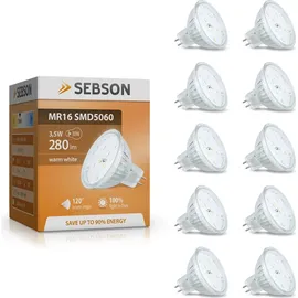 sebson LED Lampe 10x GU5.3 4W warmweiß 280 lm