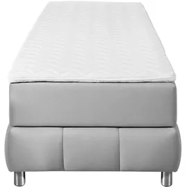 Home Affaire Boxspringbett HOME AFFAIRE "Salo", grau (hellgrau), B:96cm L:206cm, Komplettbetten, Boxspringbett, Ohne Kopfteil, inkl. Topper, auch in Überlänge 220 cm