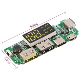MakerHawk 4 x 18650 Powerbank Board Dual USB 5V 2.4A Mobilmodul 18650-Lithium-Batterie-Ladegerät-Board mit Überladung-Kurzschlussschutz DIY USB-Board