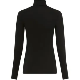 TAMARIS Rollkragenshirt "mit figurbetontem Schnitt, aus fließender Viskose-Qualität", Damen, Gr. 44, schwarz (eco schwarz), Jersey, Obermaterial: 95% Viskose, 5% Elasthan, Basic, figurbetont hüftlang, Shirts, Langarm, Basic, aus elastischem Material
