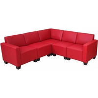 MCW Modular Sofa-System Couch-Garnitur Moncalieri 5, Kunstleder rot