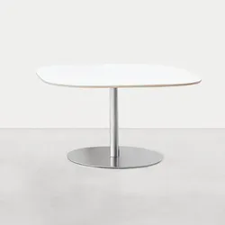 Lapalma Rondo' Tisch 90 x 90cm | matt verchromt | Laminat weiß