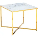 SalesFever Beistelltisch, BxH: 50 x 42 cm, Metall/Glas - weiss