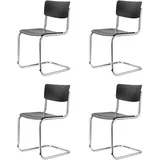 Thonet - S 43 Stuhl, Chrom / schwarz (TP 29) (4er-Set)