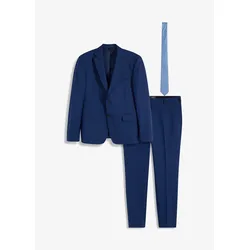 bonprix Anzug mit Krawatte  (3-tlg.Set) Regular Fit, blau, 52