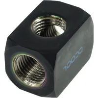 Alphacool 17030 HF Anschlussterminal TEE T-Stück Rund G1/4 - Deep Black Wasserkühlung Anschlüsse