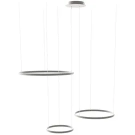 s.luce 3-flg. Ø 80 cm rund grau Aluminium