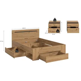 xonox.home MID.YOU Schlafzimmer-Set CANU, - B/H/T: ca. 244.00x87.00x205.00