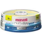 Maxell DVD-Rw wiederbeschreibbare Disc, 4,7 GB, 2 x Spindel, Gold, 15 Stück