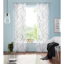 OTTO home Schiebegardine OTTO HOME "Bene" Gr. 4, grau, B:57cm H:245cm, Polyester, Polyester, Gardinen, Inkl. Beschwerungsstange, transparent, glatt, gemustert