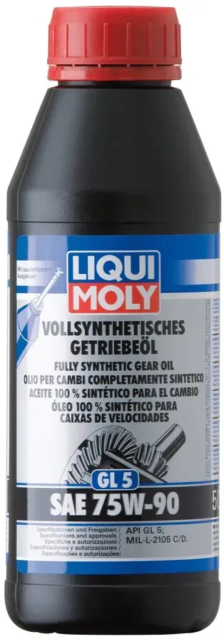 Vollsynthetisches Getriebeöl (GL5) SAE 75W-90 LIQUI MOLY 1413 Getriebe Öl 500ml