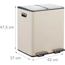 Relaxdays Mülleimer 15 l Beige/Silber