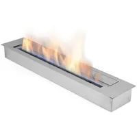 Moritz Dekokamin 100 cm Ethanol Brennkammer Brenner 5,0 L, Edelstahl, Standkamin Ethanolbrenner Glasfeuer Terrassenfeuer Kamin weiß