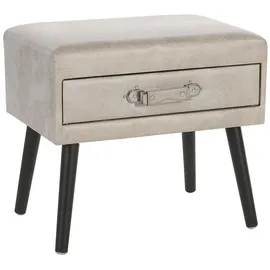 Beliani Nachtschrank Eurostar 50 x 35 x 46 cm Beige/Schwarz