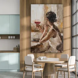 onlywow Leinwand Bilder Wein Deko Groß 90x140 cm