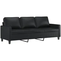 VidaXL 3-Sitzer-Sofa Schwarz 180 cm Kunstleder