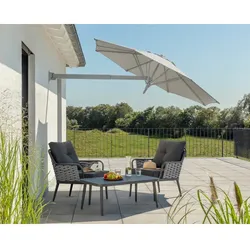 SCHNEIDER SCHIRME Wandschirm »Muro«, Sonnenschirm, ⌀: 250 cm, silbergrau