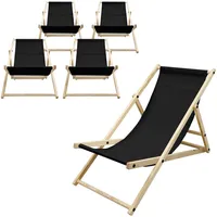 ECD Germany ECD-Germany Strandliege, Schwarz, Holz, 52x83x117 cm, Gartenmöbel,