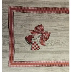 Deckchen Weihnachtsgobelin - 45x45cm, Schleife rot