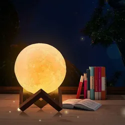 Gadget Master 3D-Lampe LUNA, 16 Farben, 5 Beleuchtungsmodi, 3D-Druck, USB betrieben, Fernbedienung