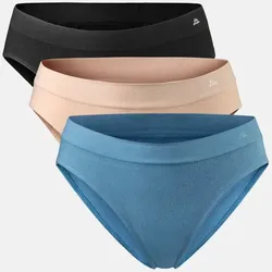 NAHTLOSER BAMBUS-BIKINI - 3-Pack - Schwarz | Lyon Blau | Beige - XL/2XL