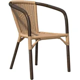 4er-Set Bistro Rattanstuhl | Beige | Stapelbar | Rattan | Gastro Rattanstuhl, Outdoor Rattanstuhl, Terrassen Rattanstuhl