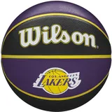 Wilson Basketball NBA TEAM TRIBUTE, LA LAKERS, Outdoor, Gummi, Größe: 7, Lila und Gold